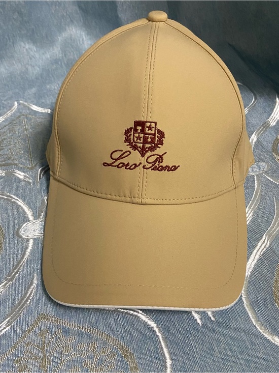 Loro Piana Other - Loro Piana Beige Baseball Cap with Burgundy Logo